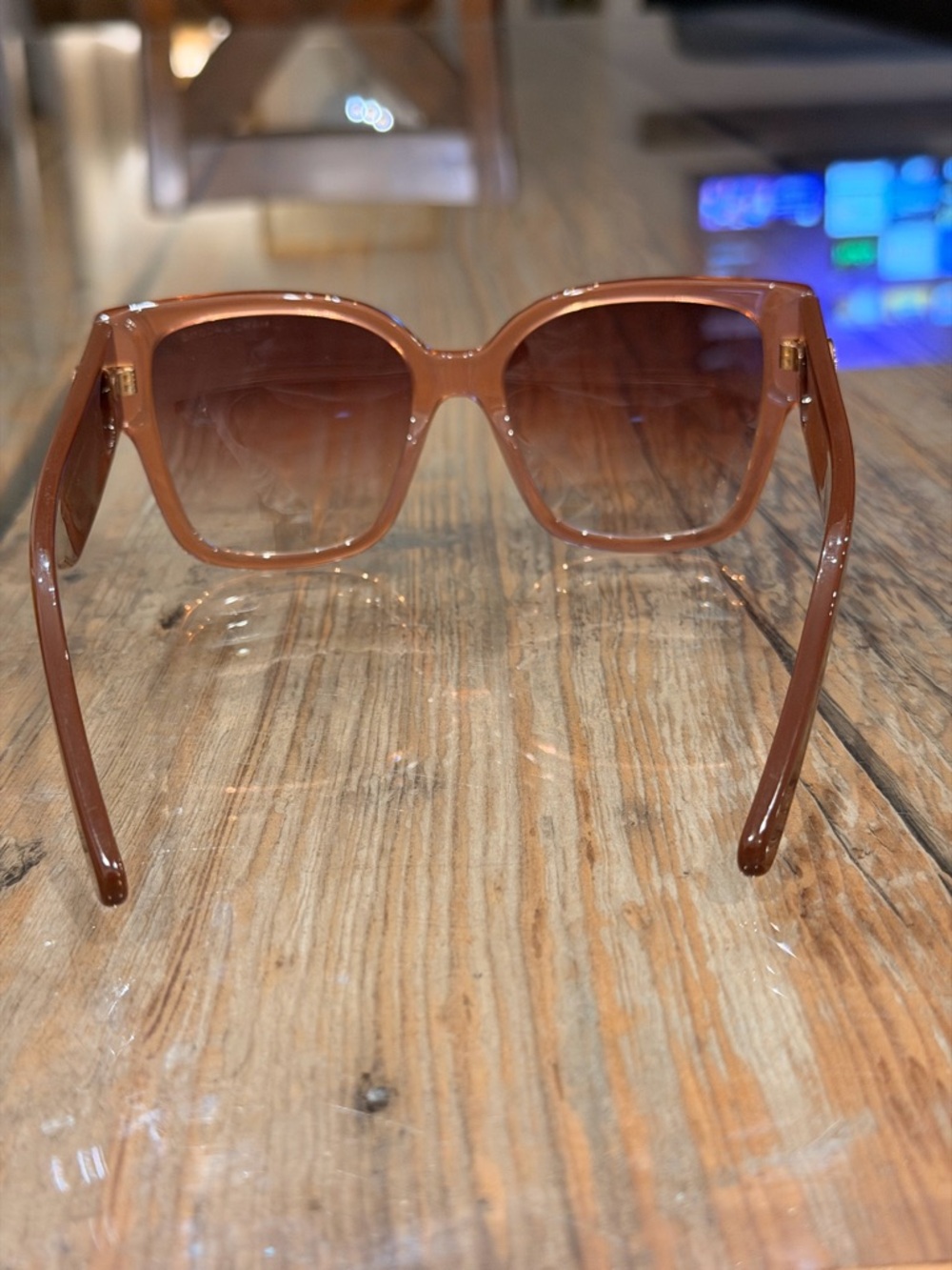 Marc Jacobs Oversized Square Sunglasses in Translucent Pink-Brown - Picture 7 of 11